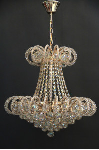 Хрустальная люстра SVLIGHT девятиламповая А91062/9 золото+шампань